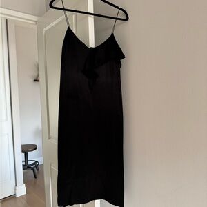 Zara black midi silky dress